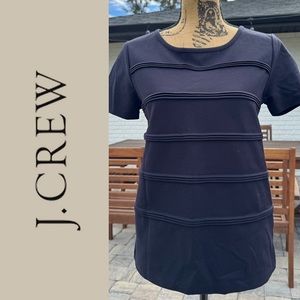 NWT J. Crew Black Short Sleeve Top with Back Zipper Size Small